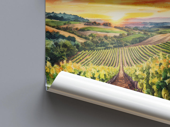 Paso Robles Watercolor Poster Paso Robles California Travel Print Wall Art Paso Robles Home Decor Paso Robles Gift Wine Country Art