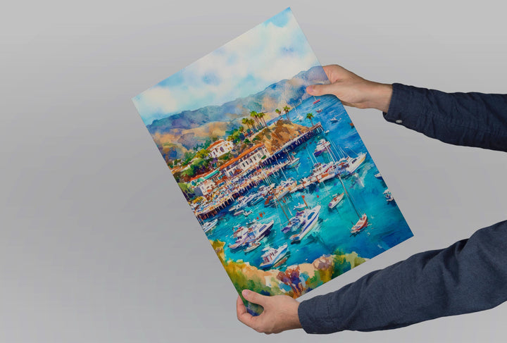 Catalina Island Watercolor Poster Catalina Island California Travel Print Wall Art Catalina Island Home Decor Catalina Island Gift Nature
