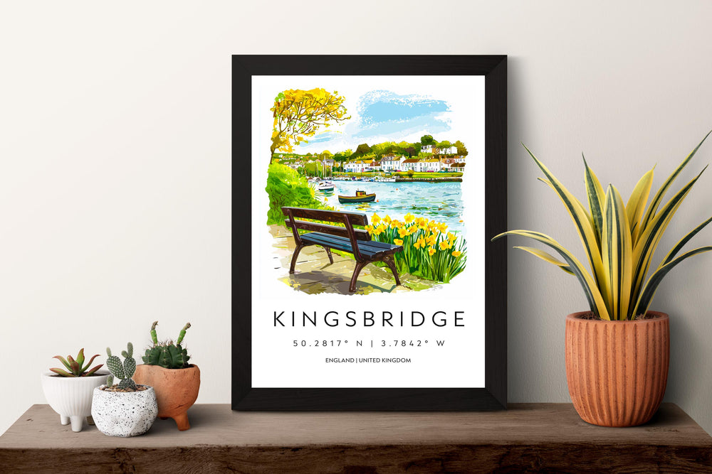 Kingsbridge Watercolor Poster Kingsbridge Devon Travel Print Wall Art Kingsbridge Home Decor Kingsbridge Gift Art Lovers UK Estuary Town