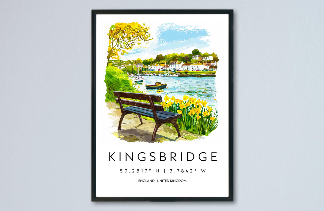 Kingsbridge Watercolor Poster Kingsbridge Devon Travel Print Wall Art Kingsbridge Home Decor Kingsbridge Gift Art Lovers UK Estuary Town
