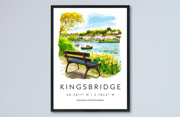 Kingsbridge Watercolor Poster Kingsbridge Devon Travel Print Wall Art Kingsbridge Home Decor Kingsbridge Gift Art Lovers UK Estuary Town