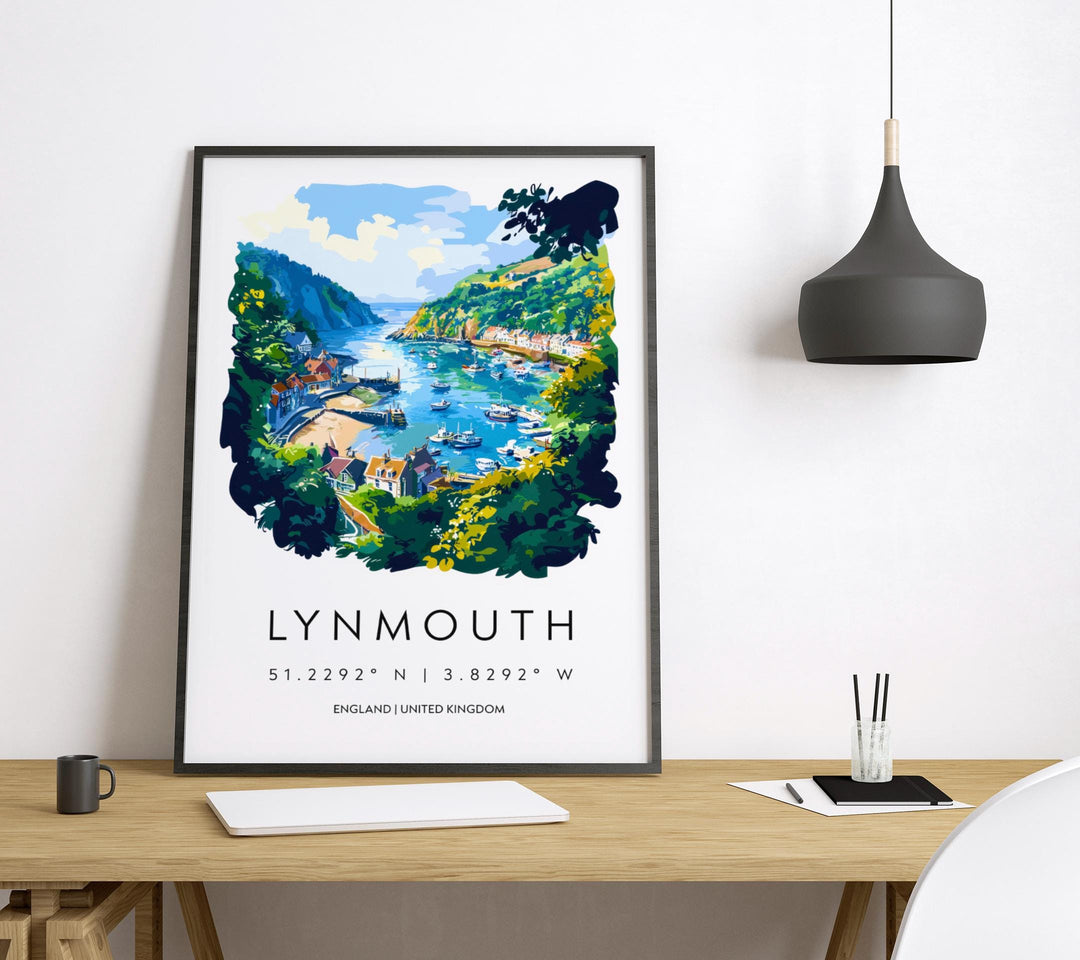 Lynton Lynmouth Watercolor Poster Lynton Lynmouth Devon Travel Print Wall Art Lynton Lynmouth Home Decor Lynton Lynmouth Gift Art Lovers UK