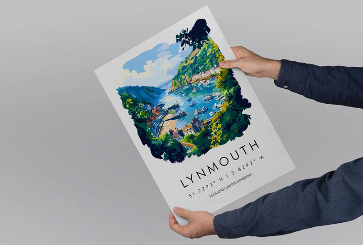 Lynton Lynmouth Watercolor Poster Lynton Lynmouth Devon Travel Print Wall Art Lynton Lynmouth Home Decor Lynton Lynmouth Gift Art Lovers UK