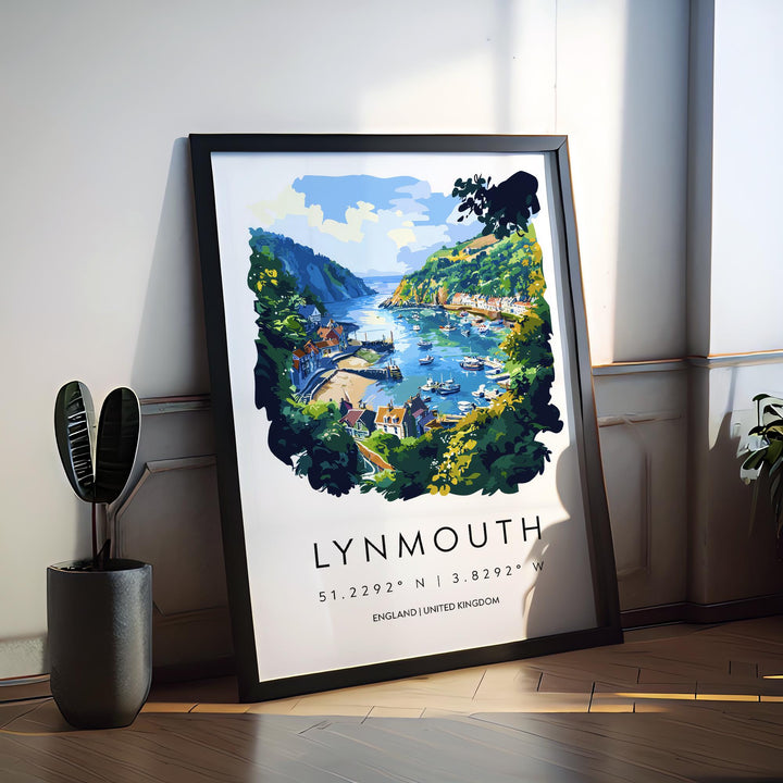 Lynton Lynmouth Watercolor Poster Lynton Lynmouth Devon Travel Print Wall Art Lynton Lynmouth Home Decor Lynton Lynmouth Gift Art Lovers UK