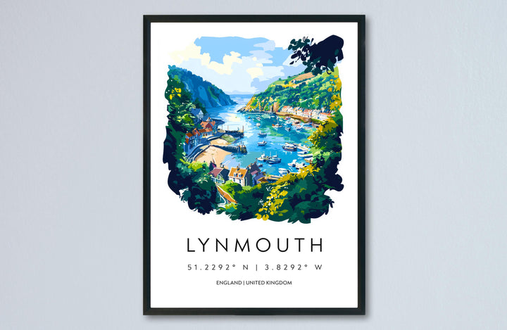 Lynton Lynmouth Watercolor Poster Lynton Lynmouth Devon Travel Print Wall Art Lynton Lynmouth Home Decor Lynton Lynmouth Gift Art Lovers UK