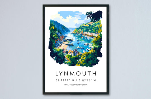 Lynton Lynmouth Watercolor Poster Lynton Lynmouth Devon Travel Print Wall Art Lynton Lynmouth Home Decor Lynton Lynmouth Gift Art Lovers UK