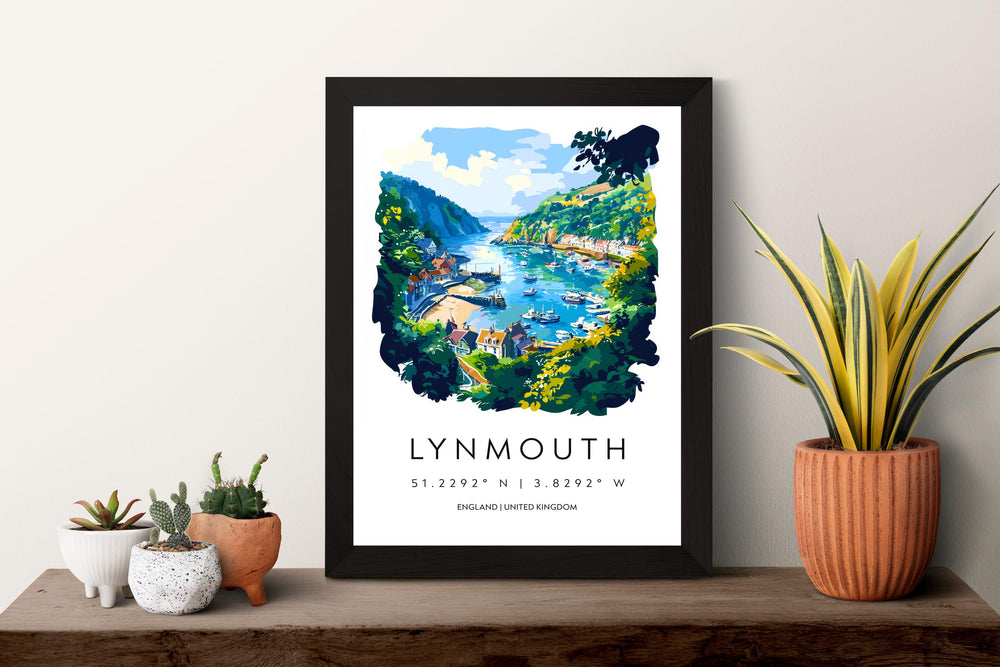 Lynton Lynmouth Watercolor Poster Lynton Lynmouth Devon Travel Print Wall Art Lynton Lynmouth Home Decor Lynton Lynmouth Gift Art Lovers UK
