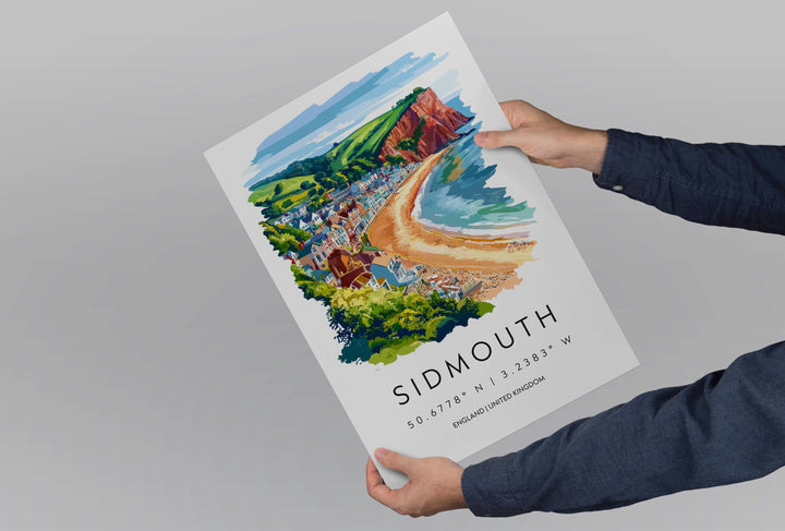 Sidmouth Watercolor Poster Sidmouth Devon Travel Print Wall Art Sidmouth Home Decor Sidmouth Gift Art Lovers UK Regency Town