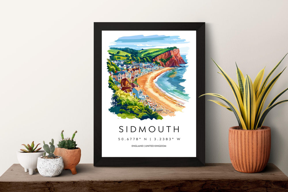 Sidmouth Watercolor Poster Sidmouth Devon Travel Print Wall Art Sidmouth Home Decor Sidmouth Gift Art Lovers UK Regency Town