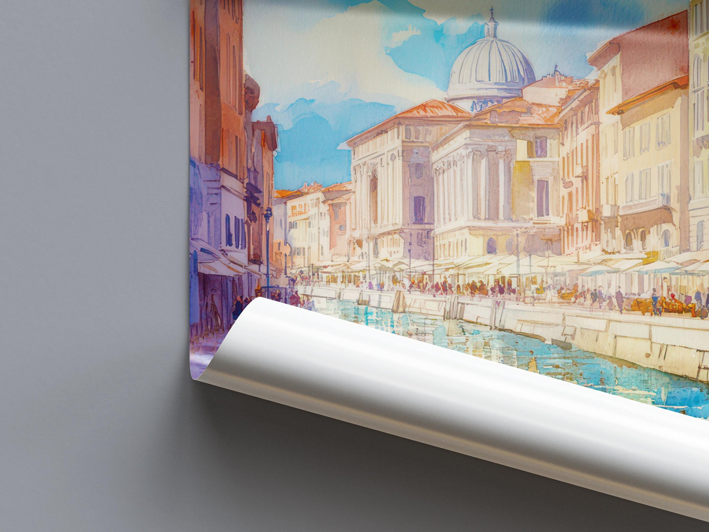 Trieste Watercolor Poster Wall Art Trieste Wall Hanging Home Décor Trieste Gift Art Lovers Italy Art Lover Gift, Italian Cityscape Travel