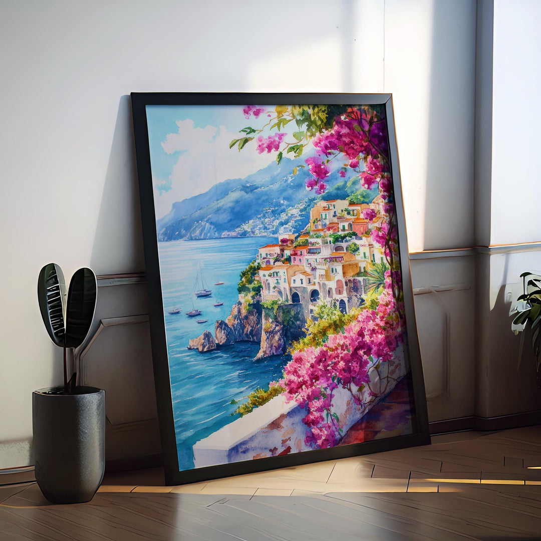 Sorrento Watercolor Poster Wall Art Sorrento Wall Hanging Home Décor Sorrento Gift Art Lovers Italy Art Lover Gift, Italian Cityscape Travel