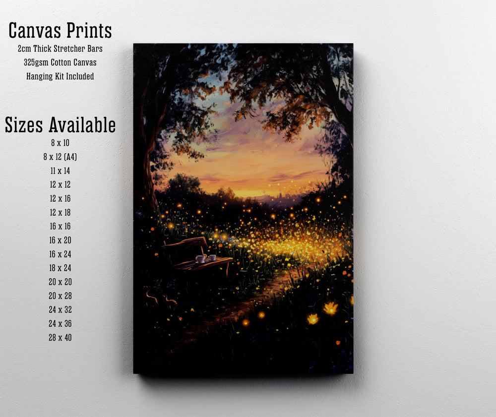 Buttercup Fireflies Print: Vintage Cottagecore Nature Art