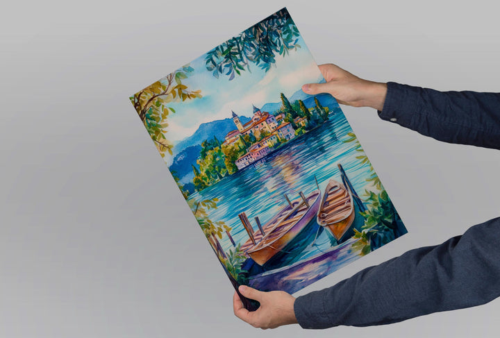 Lake Orta Watercolor Poster Wall Art Lake Orta Wall Hanging Home Décor Lake Orta Gift Art Lovers Italy Art Lover Gift, Italian Cityscape Art