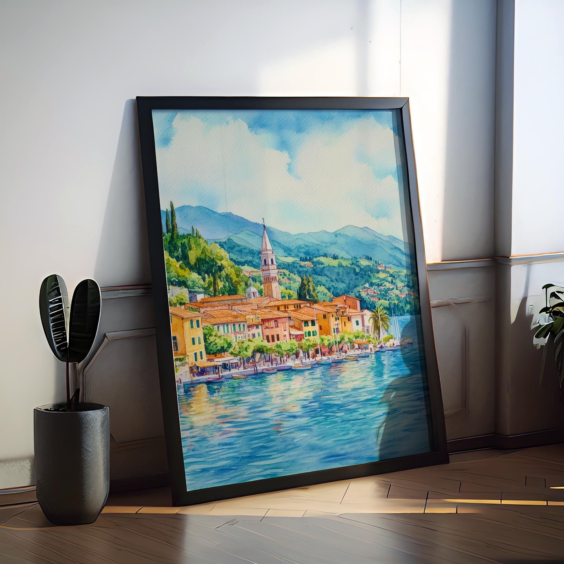 Lake Maggiore Watercolor Poster Wall Art Lake Maggiore Wall Hanging Home Décor Lake Maggiore Gift Art Lovers Italy Art Lover Gift Print
