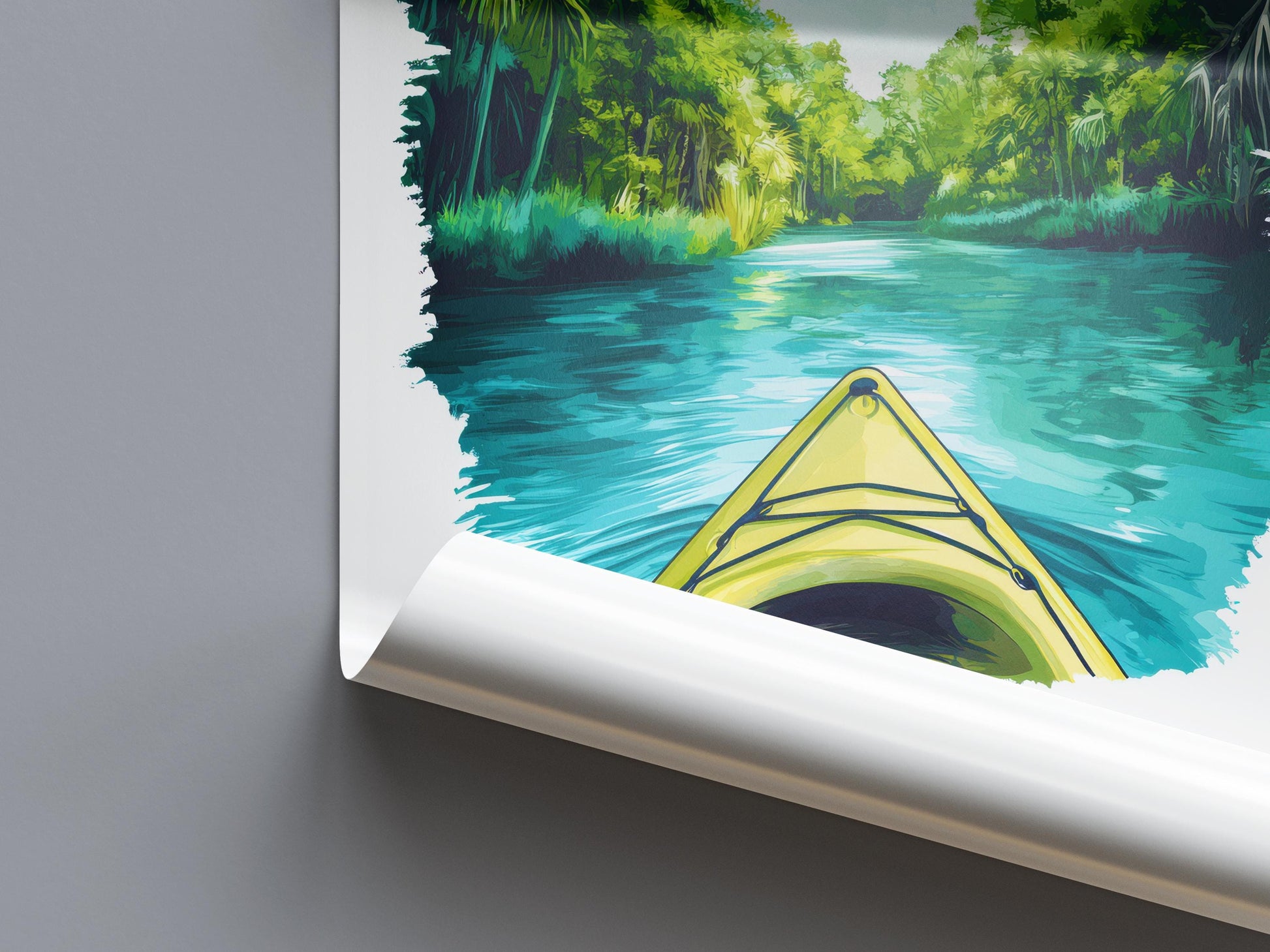 Silver Springs State Park Watercolor Poster Wall Art Florida Home Décor USA Art Lover Gift, Travel Souvenir Print
