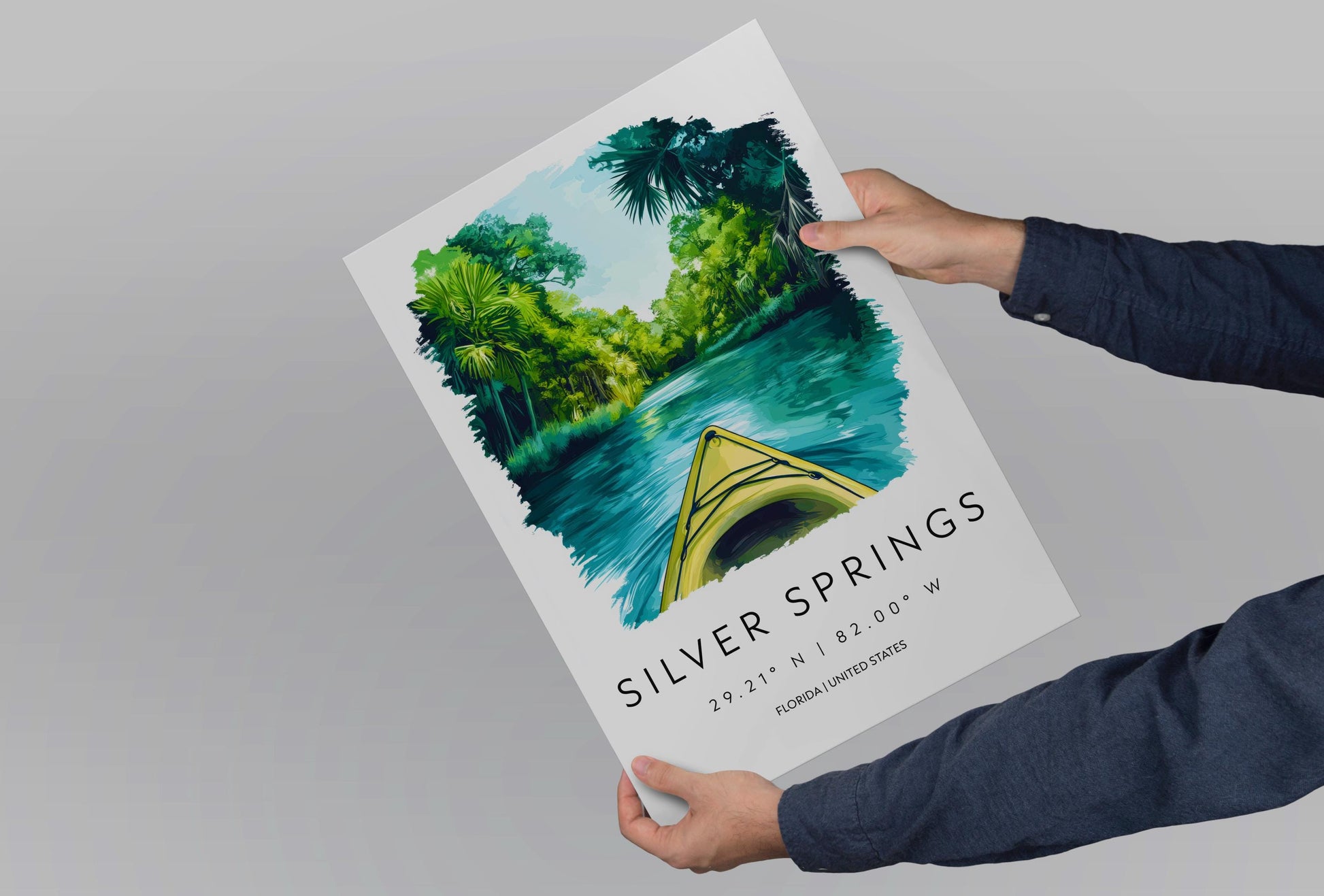 Silver Springs State Park Watercolor Poster Wall Art Florida Home Décor USA Art Lover Gift, Travel Souvenir Print