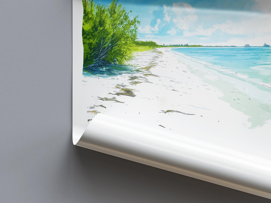 Lovers Key Watercolor Poster Wall Art Lovers Key Wall Decor Home Décor Lovers Key Gift USA Art Lover Gift, Travel Souvenir Print