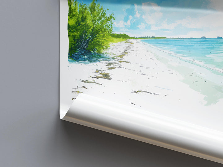 Lovers Key Watercolor Poster Wall Art Lovers Key Wall Decor Home Décor Lovers Key Gift USA Art Lover Gift, Travel Souvenir Print