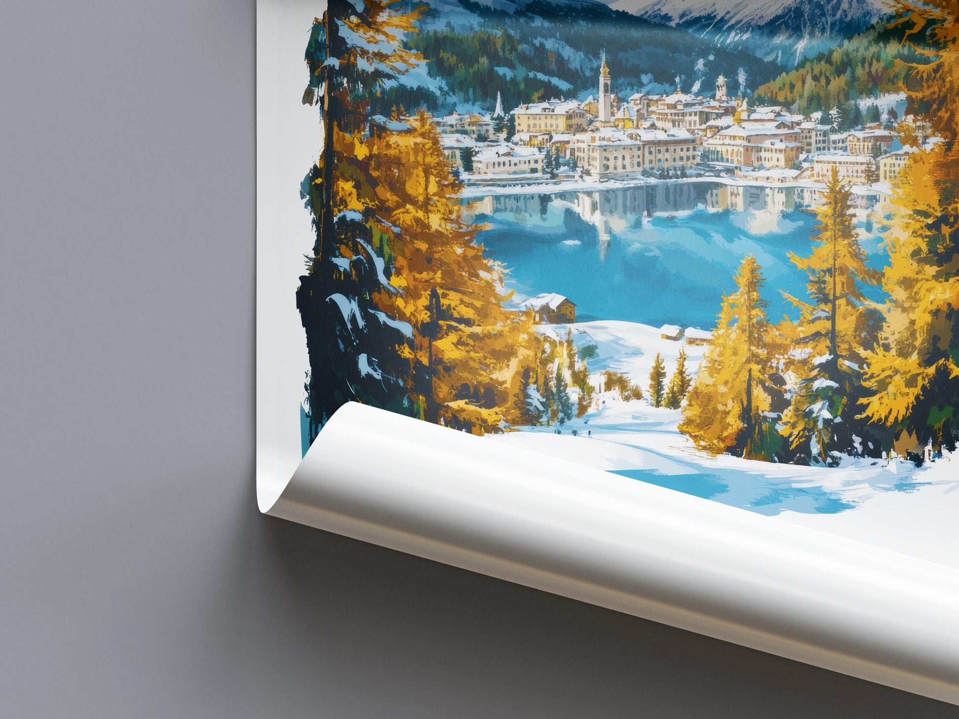 St Moritz Watercolor Poster Wall Art St Moritz Wall Decor Home Décor St Moritz Gift Switzerland Art Lover Gift, Travel Souvenir Print