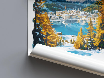 St Moritz Watercolor Poster Wall Art St Moritz Wall Decor Home Décor St Moritz Gift Switzerland Art Lover Gift, Travel Souvenir Print