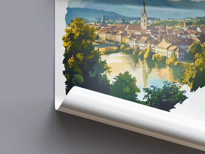Villach Watercolor Poster Wall Art Villach Wall Decor Home Décor Villach Gift Austria Art Lover Gift, Travel Souvenir Print