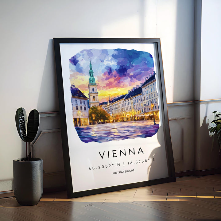 Vienna Watercolor Poster Wall Art Vienna Wall Decor Home Décor Vienna Gift Austria Art Lover Gift, Travel Souvenir Print