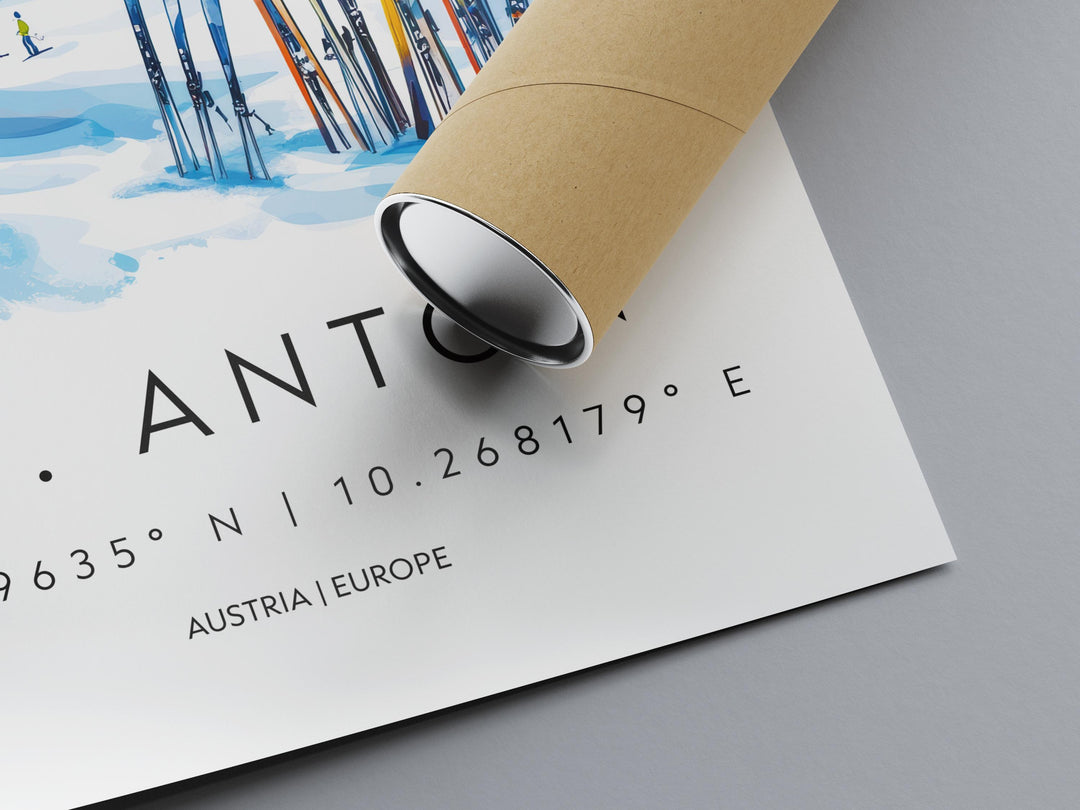 St Anton Watercolor Poster Wall Art St Anton Wall Decor Home Décor St Anton Gift Austria Art Lover Gift, Travel Souvenir Print