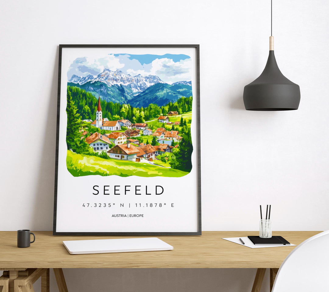 Seefeld Watercolor Poster Wall Art Seefeld Wall Decor Home Décor Seefeld Gift Austria Art Lover Gift, Travel Souvenir Print