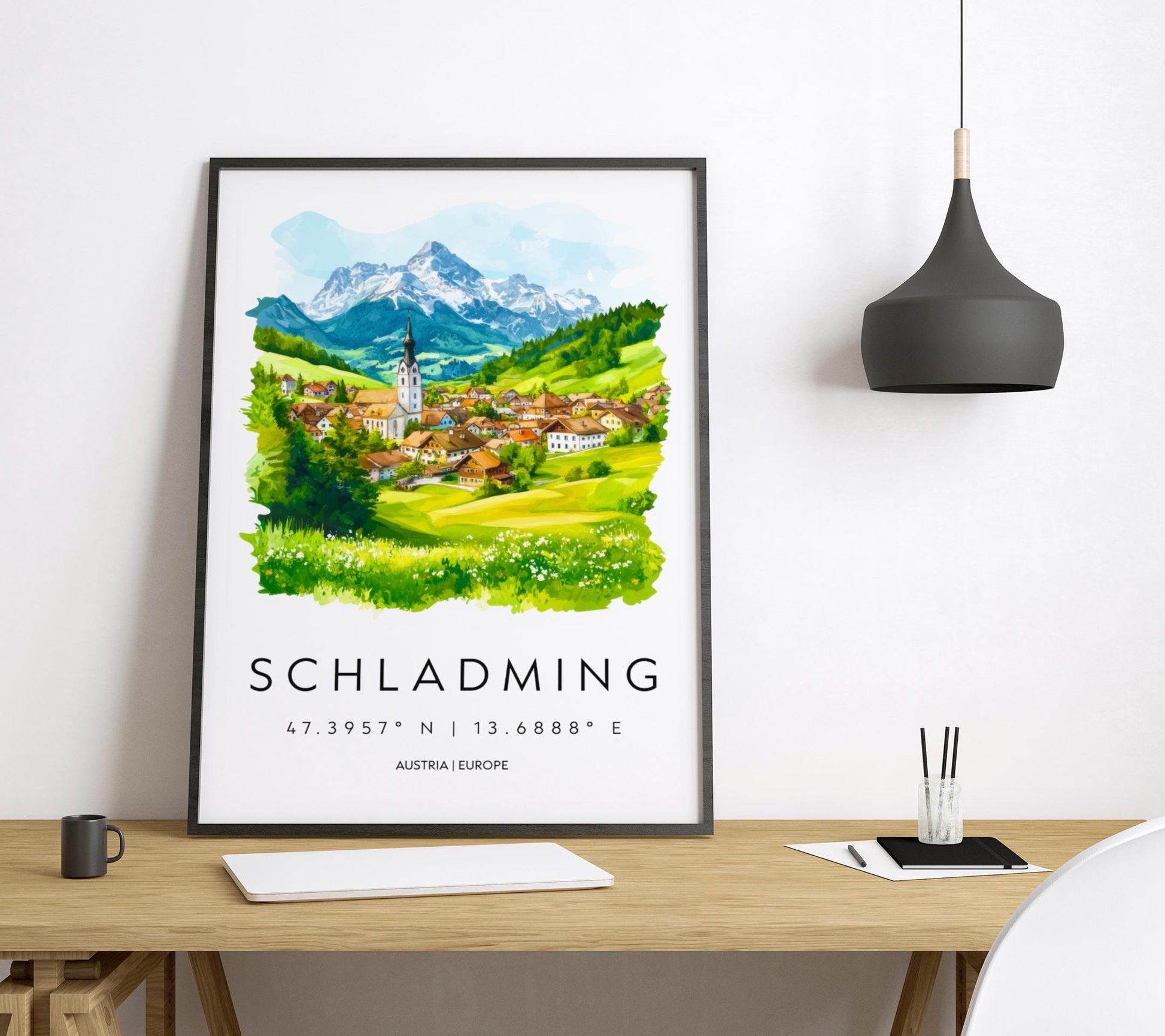 Schladming Watercolor Poster Wall Art Schladming Wall Decor Home Décor Schladming Gift Austria Art Lover Gift, Travel Souvenir Print