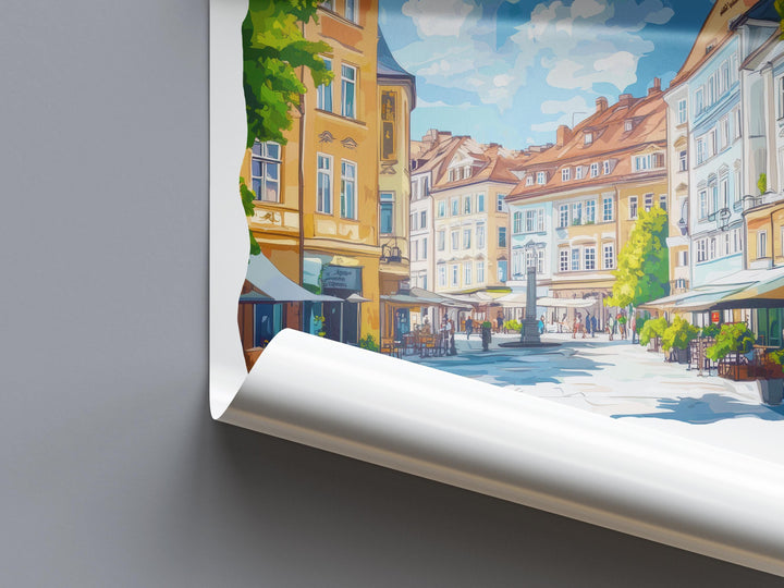 Klagenfurt Watercolor Poster Wall Art Klagenfurt Wall Decor Home Décor Klagenfurt Gift Austria Art Lover Gift, Travel Souvenir Print
