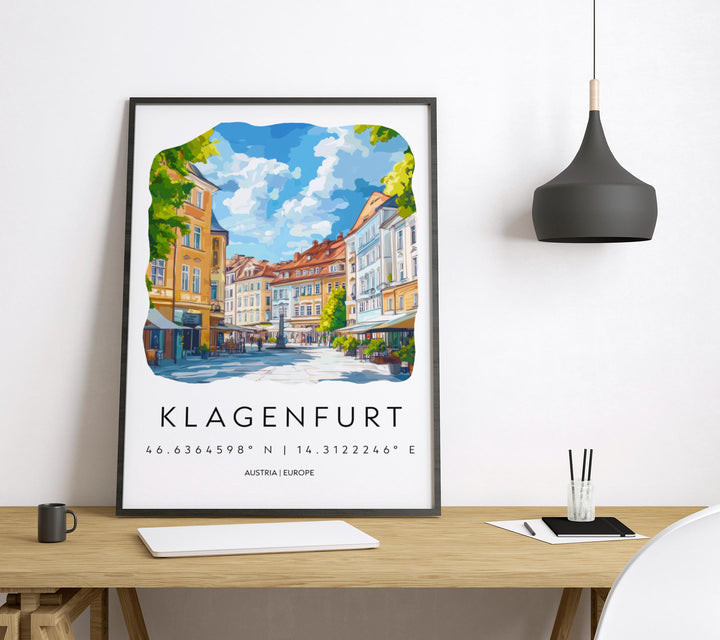 Klagenfurt Watercolor Poster Wall Art Klagenfurt Wall Decor Home Décor Klagenfurt Gift Austria Art Lover Gift, Travel Souvenir Print
