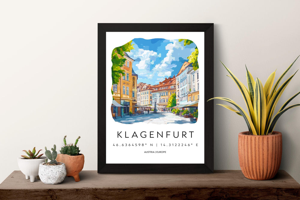 Klagenfurt Watercolor Poster Wall Art Klagenfurt Wall Decor Home Décor Klagenfurt Gift Austria Art Lover Gift, Travel Souvenir Print