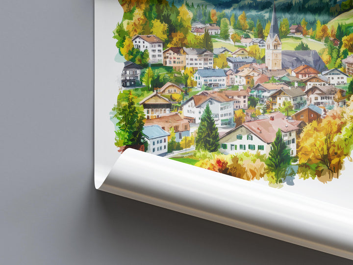 Kitzbühel Watercolor Poster Wall Art Kitzbühel Wall Decor Home Décor Kitzbühel Gift Austria Art Lover Gift, Travel Souvenir Print