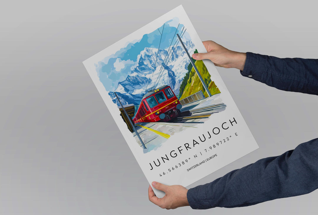 Jungfraujoch Watercolor Poster Wall Art Jungfraujoch Wall Decor Home Décor Jungfraujoch Gift Switzerland Art Lover Gift, Travel Souvenir