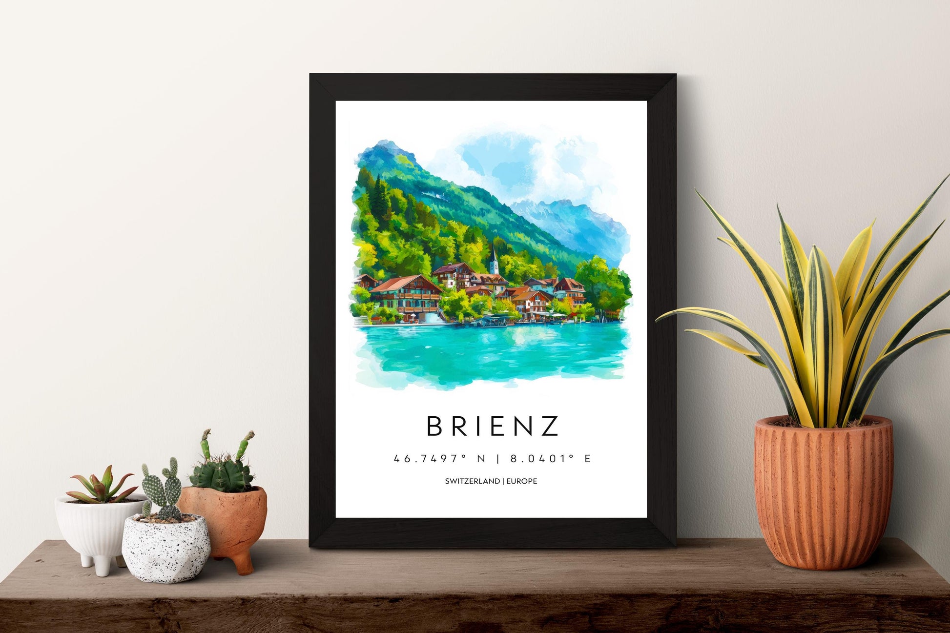 Brienz Watercolor Poster Wall Art Brienz Wall Decor Home Décor Brienz Gift Switzerland Art Lover Gift, Travel Souvenir Print