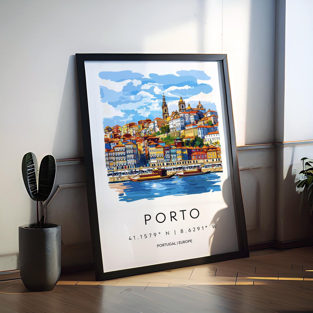 Porto Watercolor Poster Wall Art Porto Wall Decor Home Décor Porto Gift Portugal Art Lover Gift, Travel Souvenir Print