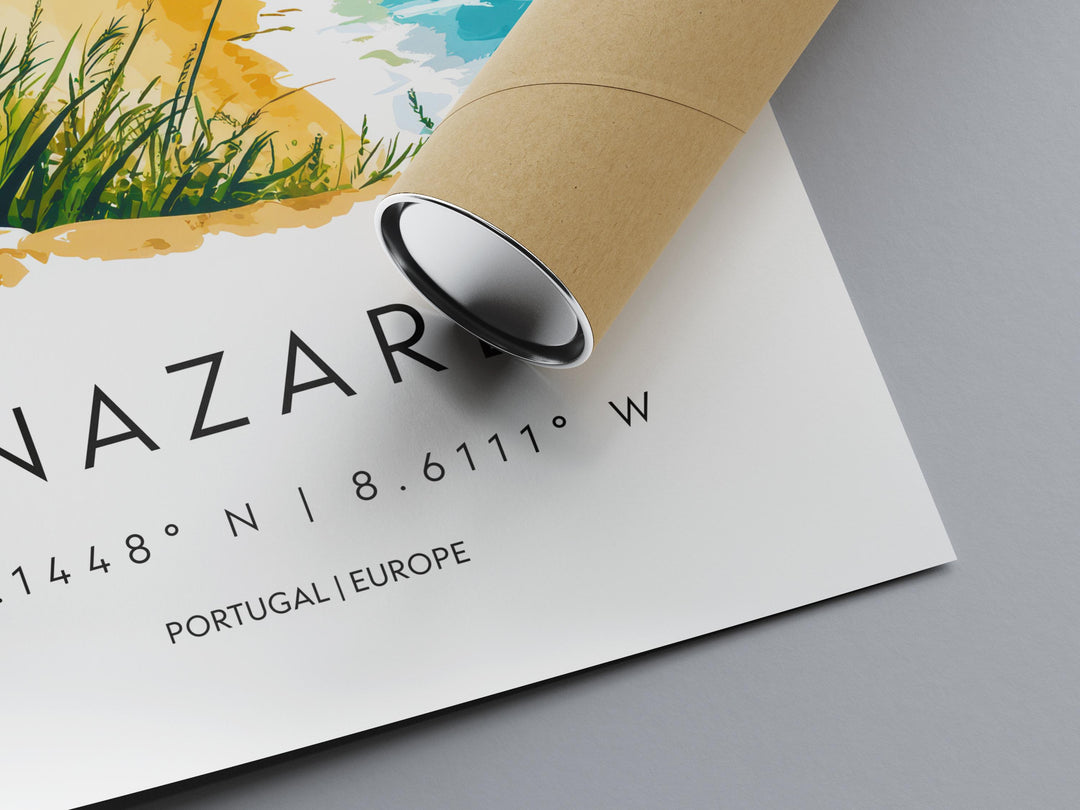 Nazaré Watercolor Poster Wall Art Nazaré Wall Decor Home Décor Nazaré Gift Portugal Art Lover Gift, Travel Souvenir Print