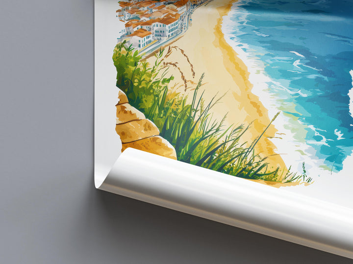 Nazaré Watercolor Poster Wall Art Nazaré Wall Decor Home Décor Nazaré Gift Portugal Art Lover Gift, Travel Souvenir Print