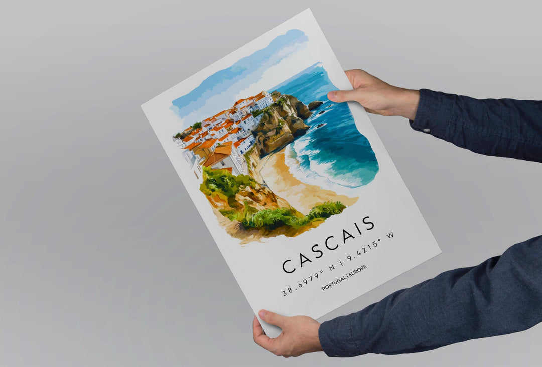 Cascais Watercolor Poster Wall Art Cascais Wall Decor Home Décor Cascais Gift Portugal Art Lover Gift, Travel Souvenir Print