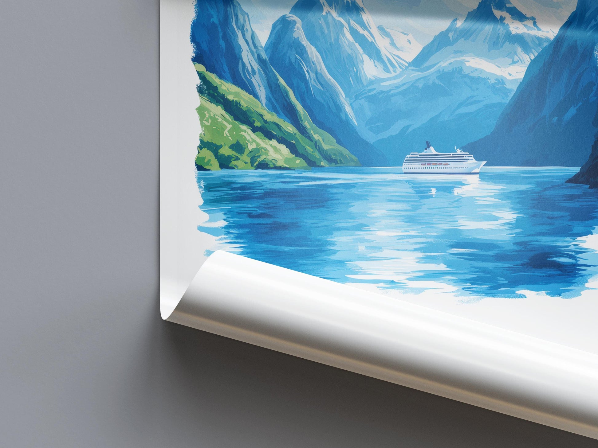 The Fjords Watercolor Poster Wall Art Fjords Wall Decor Home Décor The Fjords Gift Norway Art Lover Gift, Travel Souvenir Print