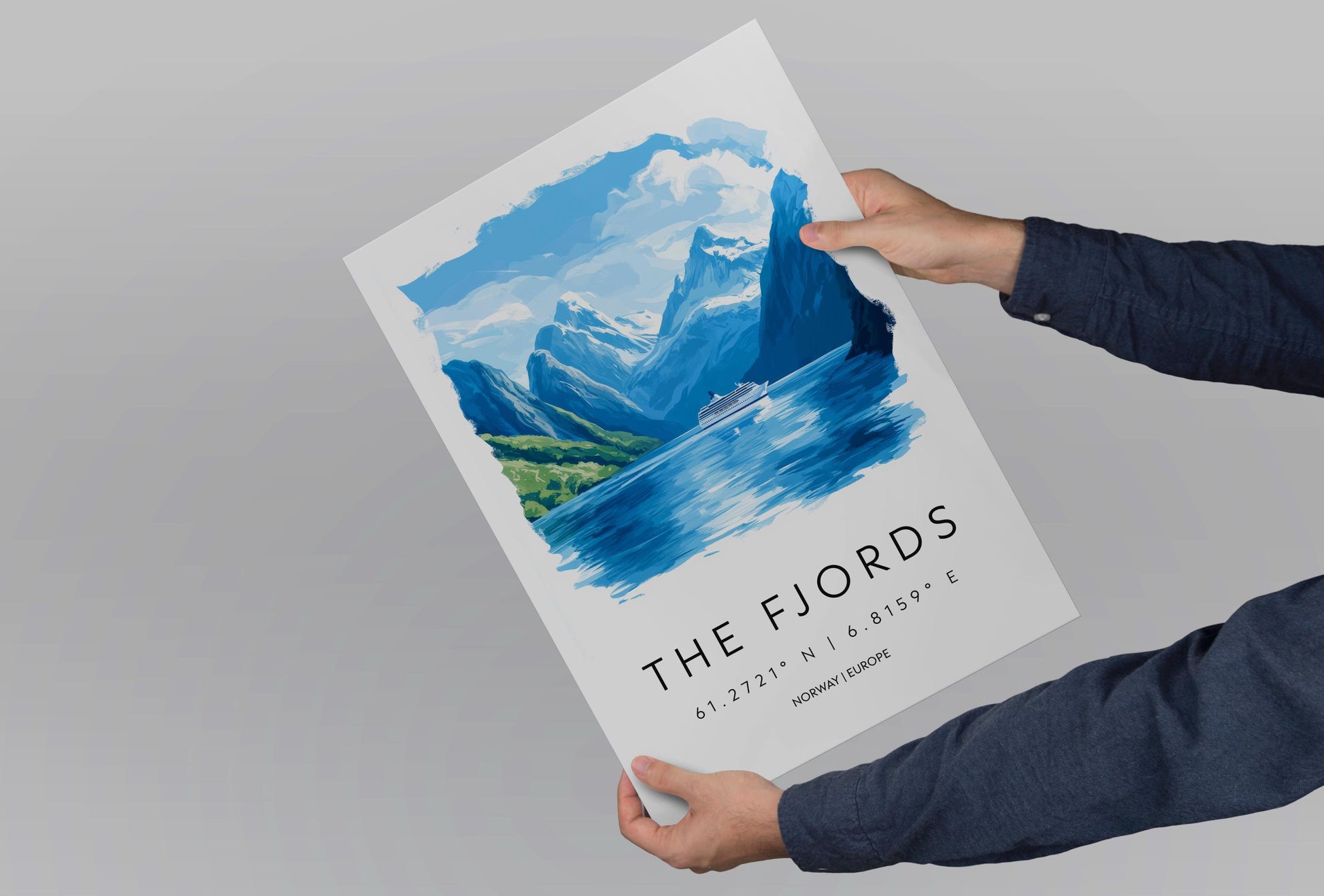 The Fjords Watercolor Poster Wall Art Fjords Wall Decor Home Décor The Fjords Gift Norway Art Lover Gift, Travel Souvenir Print
