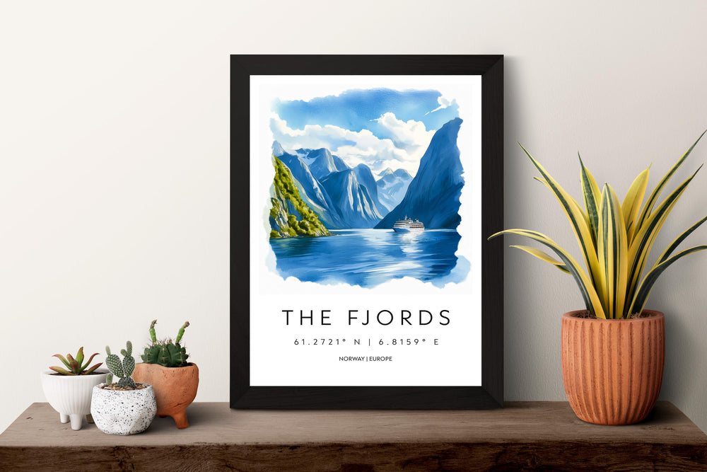 The Fjords Watercolor Poster Wall Art Fjords Wall Decor Home Décor The Fjords Gift Norway Art Lover Gift, Travel Souvenir Print
