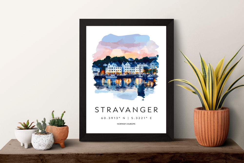 Stavanger Watercolor Poster Wall Art Stavanger Wall Decor Home Décor Stavanger Gift Norway Art Lover Gift, Travel Souvenir Print