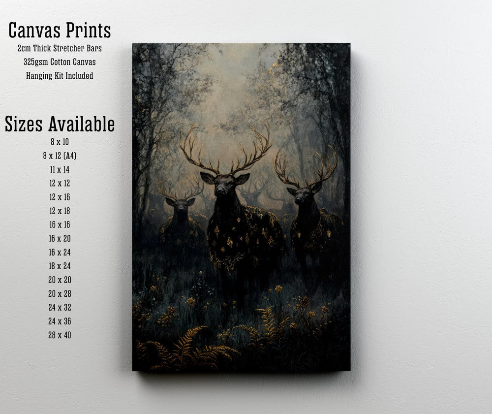 Velvet Stag Cottagecore Print: Vintage Forest, Dark Academia