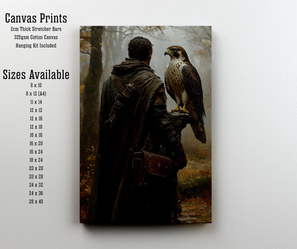 Falconers Companion Cottagecore Print Poster Vintage Nature Art Dark Academia Wall Decor Antique Illustration Enchanted Woodland Cottagecore