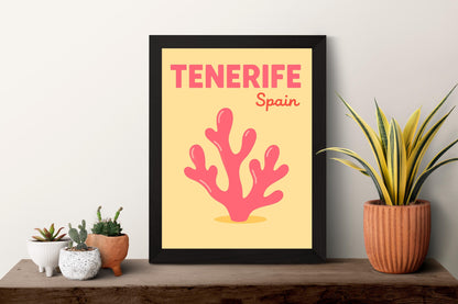 Tenerife Preppy Poster Wall Art Tenerife Wall Decor Home Décor Tenerife Gift Spain Art Lover Gift, Travel Souvenir Print