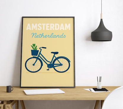 Amsterdam Preppy Poster Wall Art Amsterdam Wall Decor Home Décor Amsterdam Gift Netherlands Art Lover Gift, Travel Souvenir Print