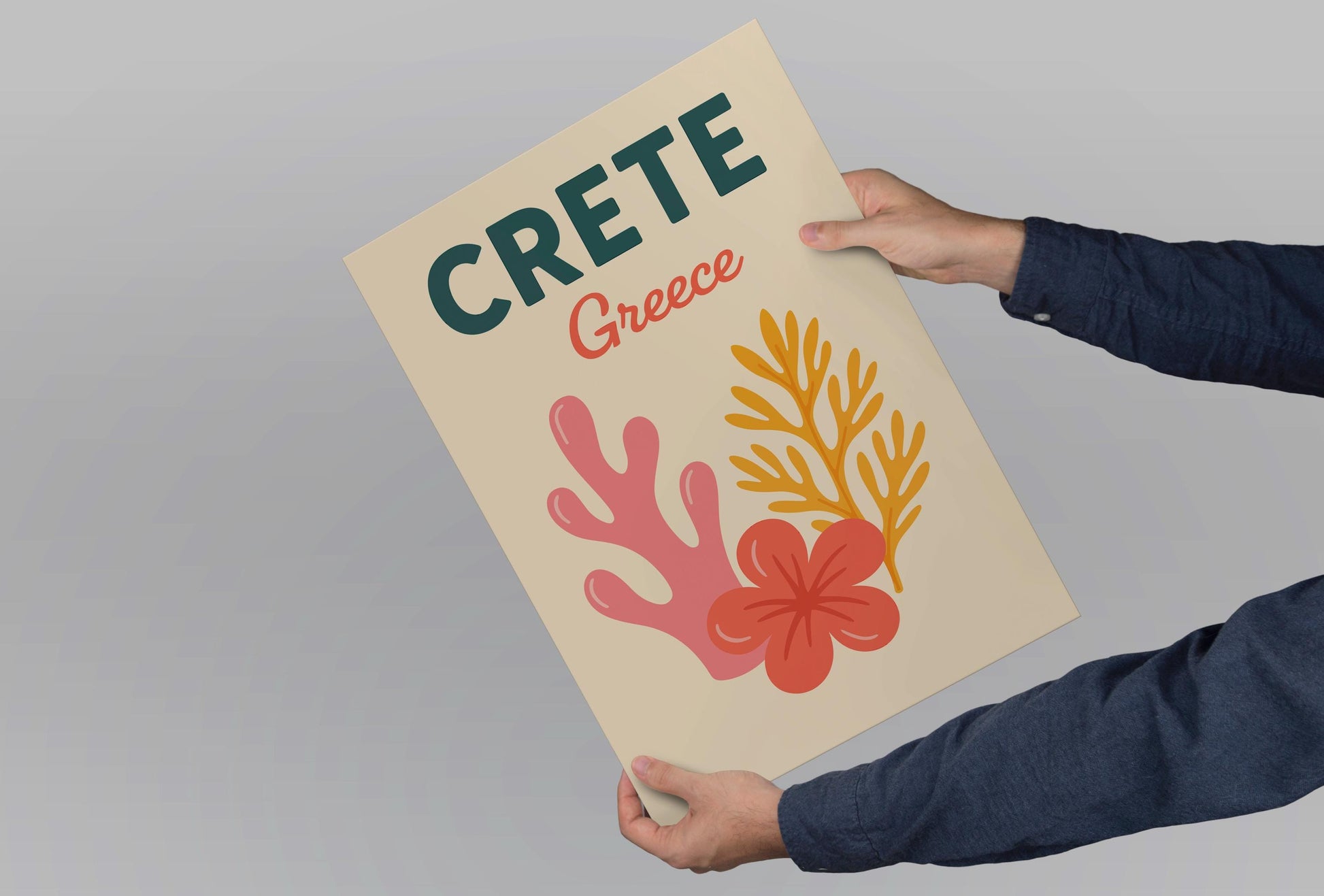Crete Preppy Poster Wall Art Crete Wall Decor Home Décor Crete Gift Greece Art Lover Gift, Travel Souvenir Print