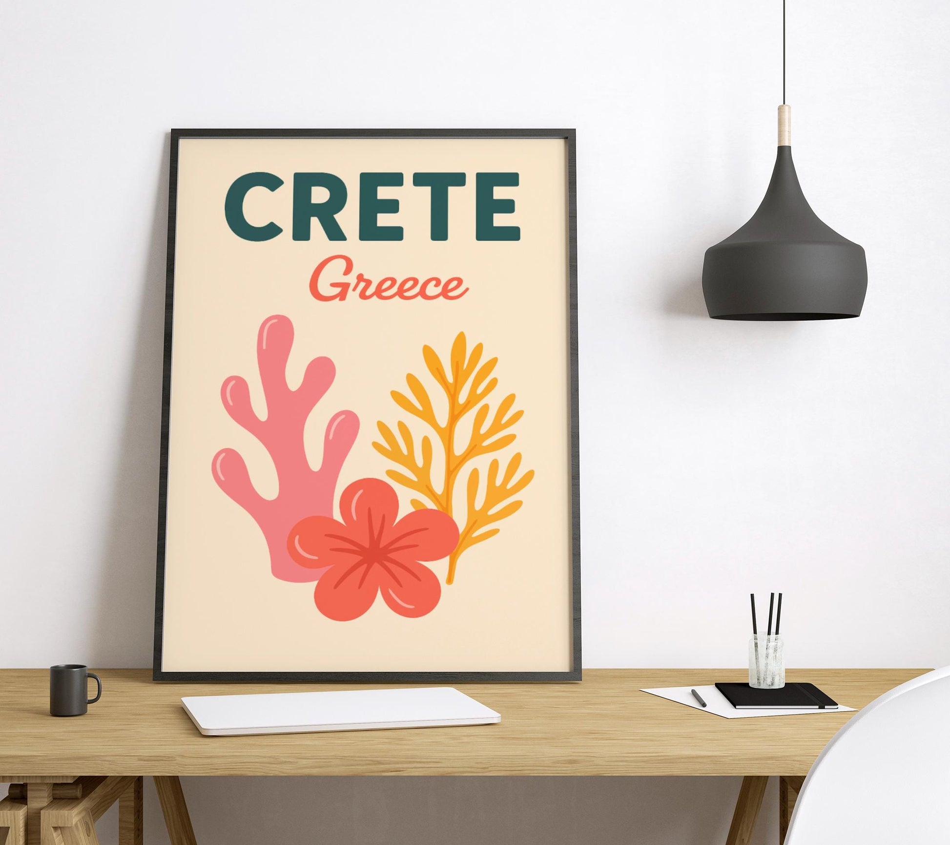 Crete Preppy Poster Wall Art Crete Wall Decor Home Décor Crete Gift Greece Art Lover Gift, Travel Souvenir Print