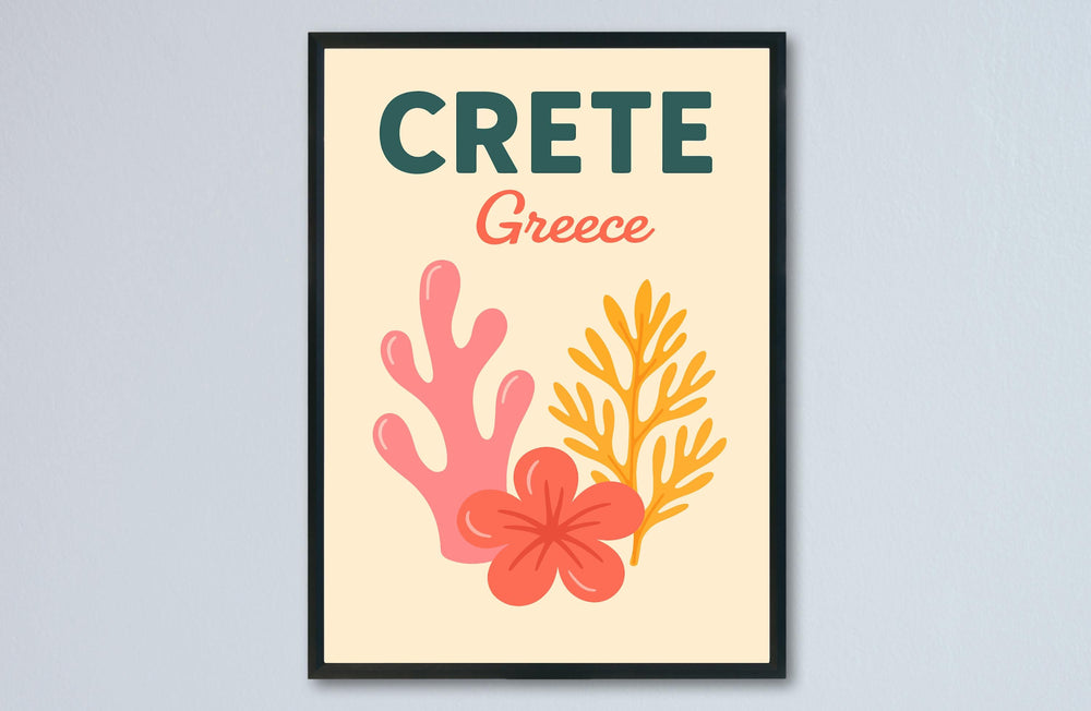 Crete Preppy Poster Wall Art Crete Wall Decor Home Décor Crete Gift Greece Art Lover Gift, Travel Souvenir Print